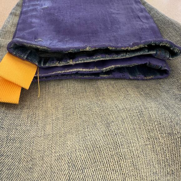 Cooper 9 Men SZ 36 Skinny Distressed Flames Purple Yellow Rocker Streetwear - Picture 10 of 11